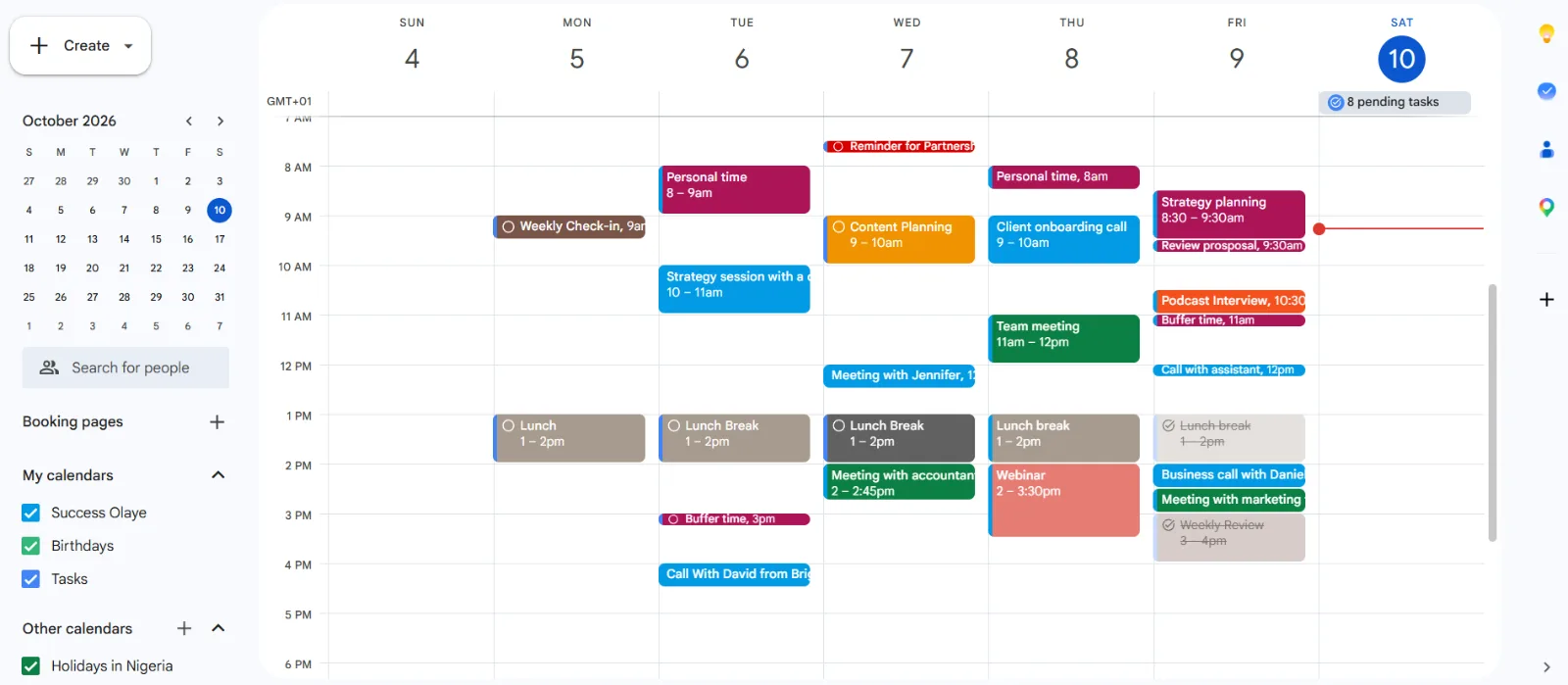 Weekly Schedule Management